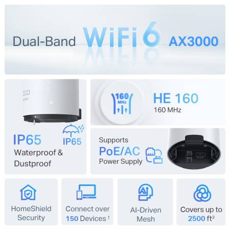 Безжична Wi-fi 6 Mesh система TP-Link Deco X50-Outdoor AX3000
