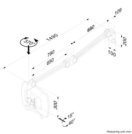Neomounts Medical Monitor Wall Mount (Full Motion gas spring) for 10"-27" Screen - White