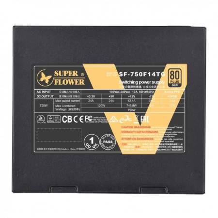 Напълно модулно захранване Super Flower SF-750F14TG-V2 Leadex V Gold PRO 750W
