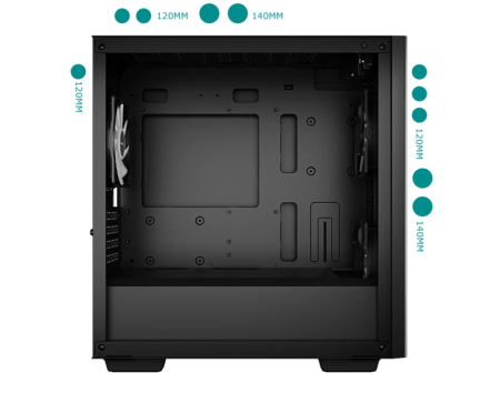 Кутия за настолен компютър DeepCool DP-MATX-MATREXX40-3FS с прозрачен страничен панел