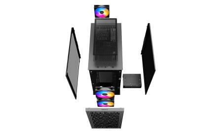 Кутия за настолен компютър DeepCool DP-MATX-MATREXX40-3FS с прозрачен страничен панел