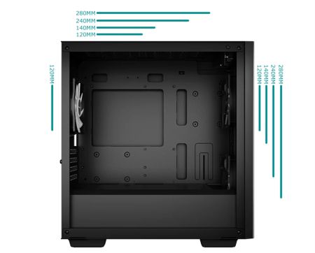 Кутия за настолен компютър DeepCool DP-MATX-MATREXX40-3FS с прозрачен страничен панел