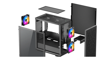 Кутия за настолен компютър DeepCool DP-MATX-MATREXX40-3FS с прозрачен страничен панел