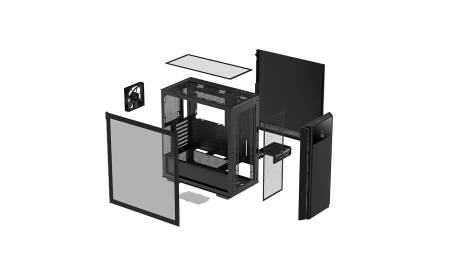 Кутия Deepcool Mesh Digital R-CH510-BKNSE1-G-1 с прозрачен страничен панел - черна