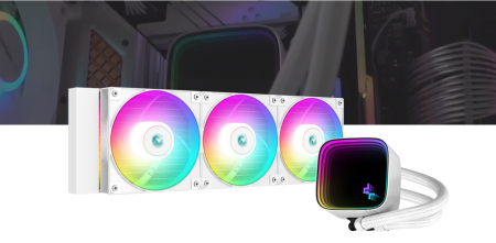 Водно охлаждане за процесори Intel/AMD DeepCool R-LS720-WHAMMM-G-1 - бяло