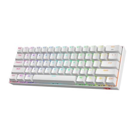 Bluetooth/USB Type-C механична RGB клавиатура Redragon Draconic PRO RGB K530W-RGB-PRO_BR Brown Switch - бяла