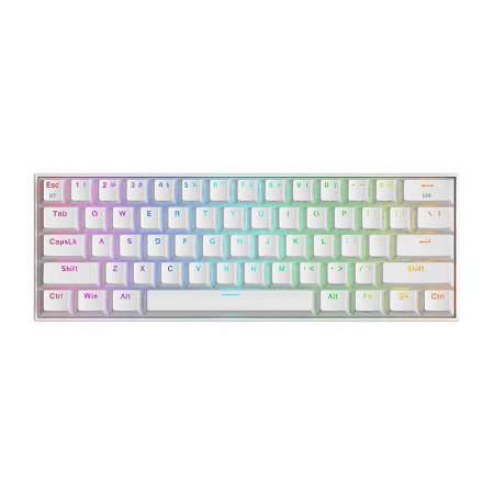 Bluetooth/USB Type-C механична RGB клавиатура Redragon Draconic PRO RGB K530W-RGB-PRO_BR Brown Switch - бяла