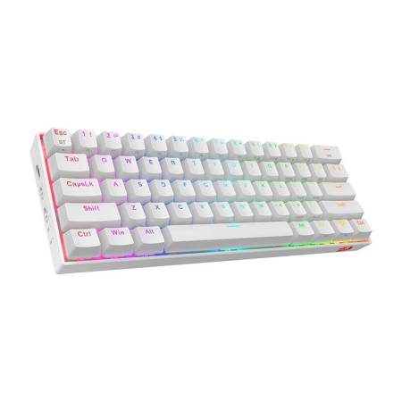 Bluetooth/USB Type-C механична RGB клавиатура Redragon Draconic PRO RGB K530W-RGB-PRO_BR Brown Switch - бяла