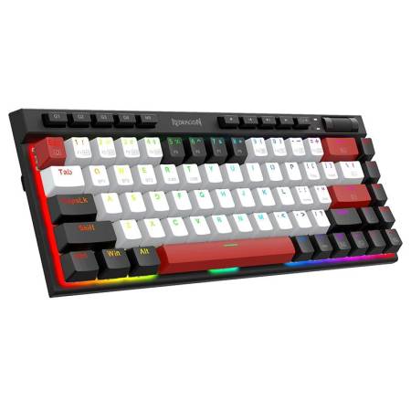RGB  Bluetooth безжична клавиатура Redragon Magic-Wand Mini PRO бели/черни/червени клавиши и Red Switch