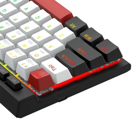 RGB  Bluetooth безжична клавиатура Redragon Magic-Wand Mini PRO бели/черни/червени клавиши и Red Switch