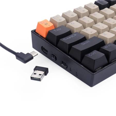 Bluetooth/USB Type-C механична RGB клавиатура Redragon K530-OG-GY-BK-RGB-PRO_BR Draconic PRO Brown Switch - оранжев/сив/черен
