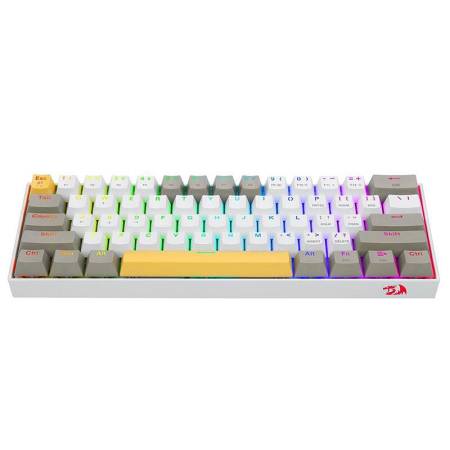 Bluetooth/USB Type-C механична RGB клавиатура Redragon K530-YL-WT-GY-RGB-PRO_BR Draconic PRO Brown Switch - жълт/бял/сив