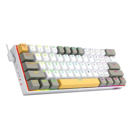Bluetooth/USB Type-C механична RGB клавиатура Redragon K530-YL-WT-GY-RGB-PRO_BR Draconic PRO Brown Switch - жълт/бял/сив
