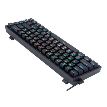 Механична геймърска клавиатура Redragon Castor K631-RGB_RD с RGB осветление и червени превключватели - черна
