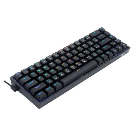 Механична геймърска клавиатура Redragon Castor K631-RGB_RD с RGB осветление и червени превключватели - черна