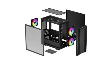 Кутия за настолен компютър DeepCool CC360 ARGB R-CC360-BKAPM3-G-1 - черна