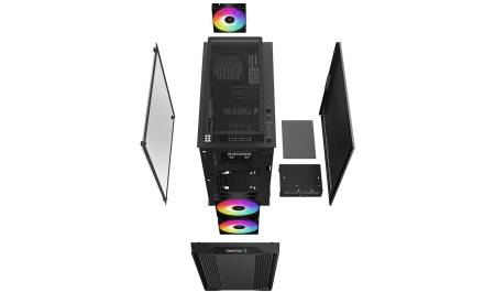 Кутия за настолен компютър DeepCool CC360 ARGB R-CC360-BKAPM3-G-1 - черна