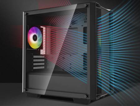 Кутия за настолен компютър DeepCool CC360 ARGB R-CC360-BKAPM3-G-1 - черна