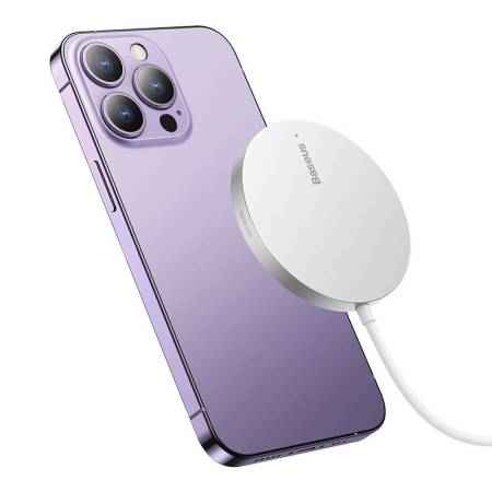 Безжично магнитно зарядно устройство Baseus Simple Mini3 15W CCJJ040012 - бяло