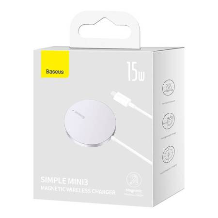 Безжично магнитно зарядно устройство Baseus Simple Mini3 15W CCJJ040012 - бяло