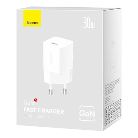 Универсално мини зарядно Baseus GaN5 бързо зареждане 30W CCGN070502 - бяло