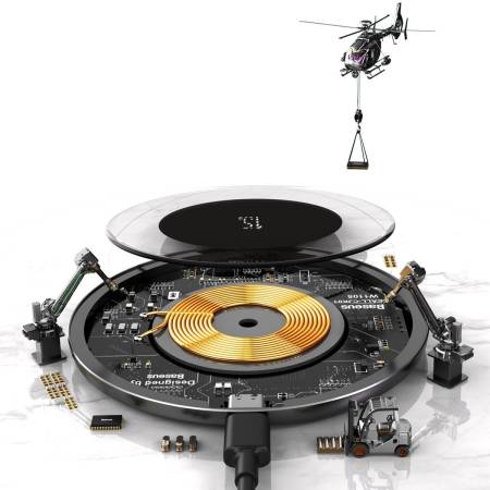 Безжично зарядно устройство Baseus WXJK-BA02 15W с кабел Type-C - прозрачно