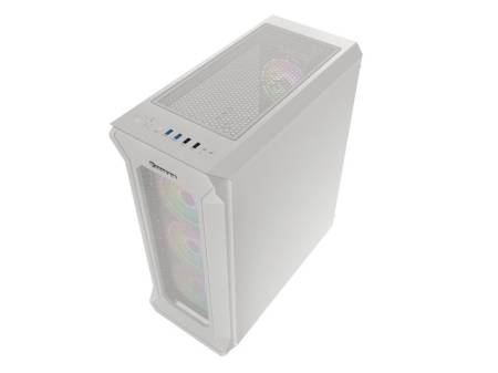 Genesis Gaming PC Case IRID 505 ARGB V2 Midi Tower Window White