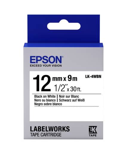 Epson Label Cartridge Standard LK-4WBN Black/White 12mm (9m)