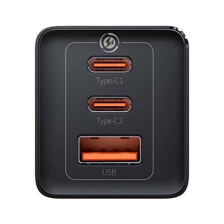 Зарядно устройство Baseus GaN5 Pro fast charger 2xUSB-C+USB 65W CCGP120201 - черно