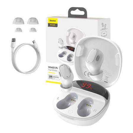 Безжични Bluetooth слушалки Baseus NGWM010002 Encok WM01 Plus TWS бели