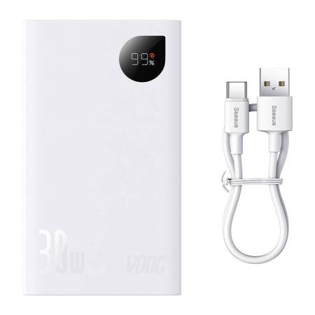 Външна батерия Baseus Adaman2 20000mAh 30W 2 x USB PPAD050002 - бяла
