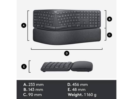 Безжична клавиатура Logitech ERGO K860