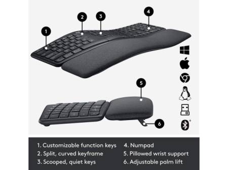 Безжична клавиатура Logitech ERGO K860