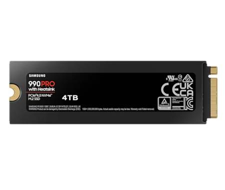 Samsung SSD 990 PRO 4TB Heatsink PCIe 4.0 NVMe 2.0 M.2 V-NAND 3-bit MLC