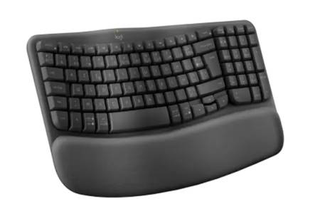 Logitech Wave Keys wireless ergonomic keyboard - GRAPHITE - US INT`L - 2.4GHZ/BT - N/A - INTNL-973 - UNIVERSAL