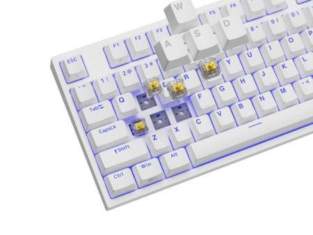 Genesis Gaming Keyboard Thor 404 TKL White RGB Backlight US Layout Yellow Switch