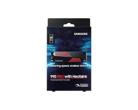 Samsung SSD 990 PRO 1TB Heatsink PCIe 4.0 NVMe 2.0 M.2 V-NAND 3-bit MLC