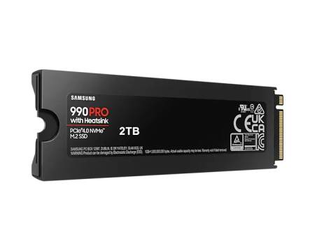 Samsung SSD 990 PRO 2TB Heatsink PCIe 4.0 NVMe 2.0 M.2 V-NAND 3-bit MLC