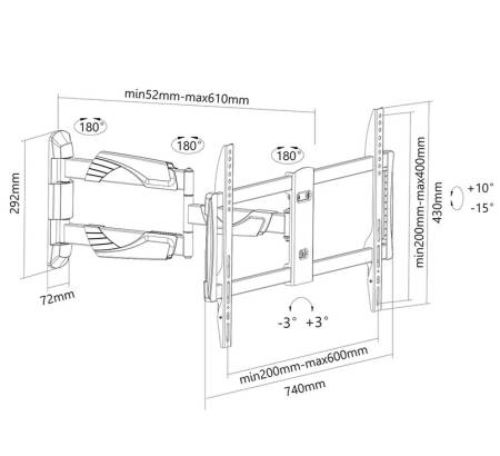 Neomounts Flat Screen Wall Mount (tilt & turn)