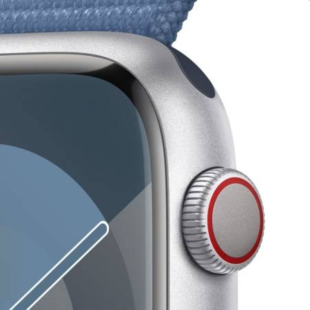 Apple Watch Series 9 GPS + Cellular 45mm Silver Aluminium Case with Winter Blue Sport Loop