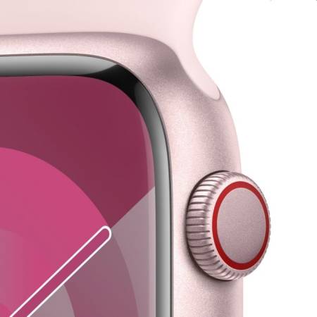 Apple Watch Series 9 GPS + Cellular 45mm Pink Aluminium Case with Light Pink Sport Band - S/M