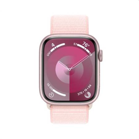 Apple Watch Series 9 GPS + Cellular 45mm Pink Aluminium Case with Light Pink Sport Loop