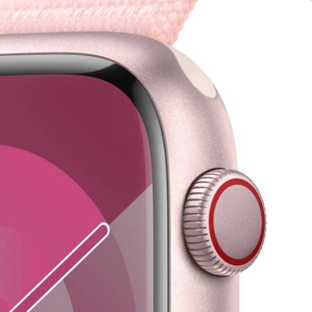 Apple Watch Series 9 GPS + Cellular 45mm Pink Aluminium Case with Light Pink Sport Loop