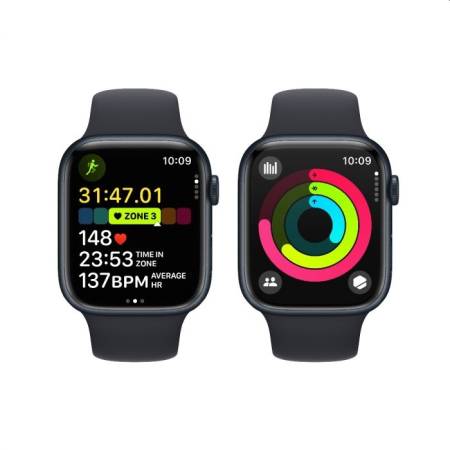 Apple Watch Series 9 GPS + Cellular 45mm Midnight Aluminium Case with Midnight Sport Band - M/L