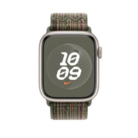Apple 45mm Sequoia/Orange Nike Sport Loop