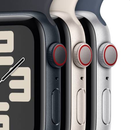 Apple Watch SE2 v2 Cellular 44mm Silver Alu Case w Winter Blue Sport Loop