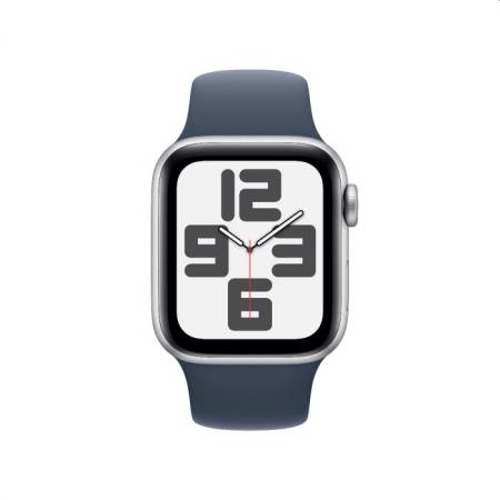 Apple Watch SE2 v2 GPS 40mm Silver Alu Case w Storm Blue Sport Band - M/L