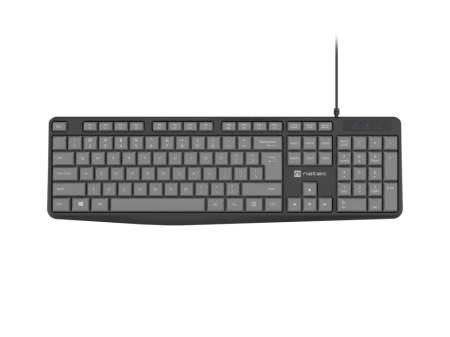 Natec keyboard Nautilus SLIM Black-Grey US layout