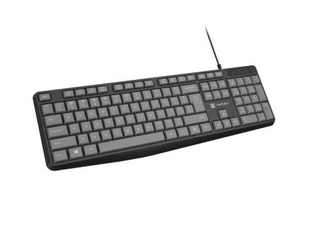 Natec keyboard Nautilus SLIM Black-Grey US layout