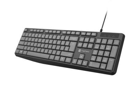 Natec keyboard Nautilus SLIM Black-Grey US layout
